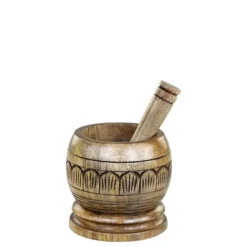 Chic Antique Mortere & Pistiller>Tours Morter i træ m. udskæringer