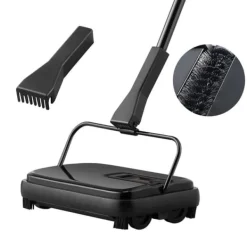 Tæppefejemaskine til hjemmekontor, 7,87" fejebredde. Manuel, ikke elektrisk. 300 ml affaldsbeholder. Ideel til trægulve og kæledyrshår. Best