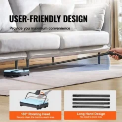 Tæppefejer, 112x23x16 cm, Blå, manuel rengøringsredskab Outlet