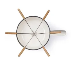 Fonduesæt>Traditionelt fonduesæt - LIVOO - MEN426C - 2,6L - 6 personer - Emaljeret støbejern - 6 gafler - Caquelon egnet til alle varmekilder