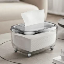 Transparent tissueboks med fast låg - kreativ og enkel papiropbevaringsorganisator Discount