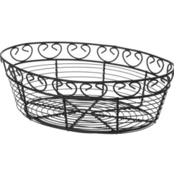 Tilbehør Til Madservering>Trådkurv til servering af brød, oval, dekorativ - Hendi 425879