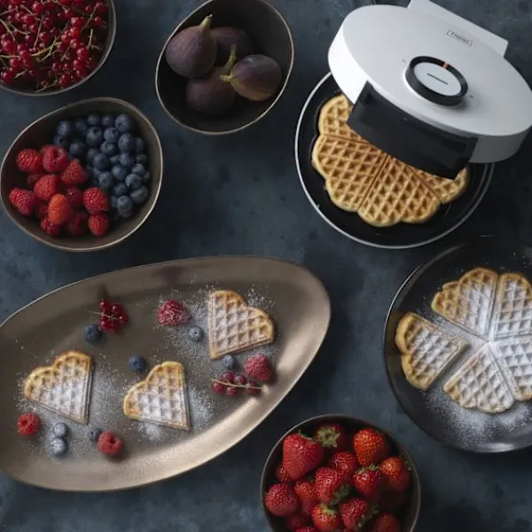 Trebs Vaffeljern hjerteformet Hvid Hot