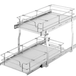 Uddragelig skabsorganisator, 34,3x53,3x38,1 cm, stål, opbevaring Discount
