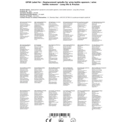 Proptrækker>Udskiftning spindel for vin oplukker / Weinflaschenentkorker