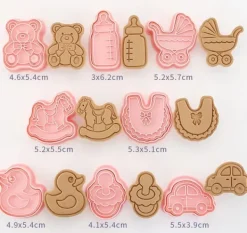Udstikkere med stempel BØRN BABY forme 8 stk.