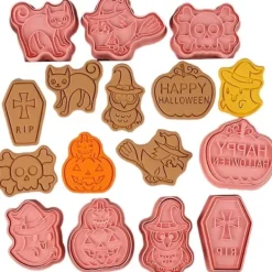 Udstikkere med stempel HALLOWEEN GRÆSKAR KAT HEKS wz1 8 stk Hot