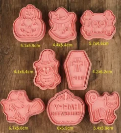 Udstikkere med stempel HALLOWEEN GRÆSKAR KAT HEKS wz1 8 stk Hot