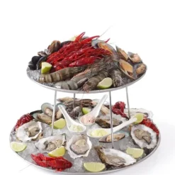 Tilbehør Til Madservering>Udstillingsfade i stål med base til fisk og skaldyr - Hendi 480519