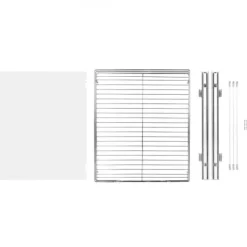 Udtrækkelig skabsorganisator, 43,2x53,3x6,4 cm, sølv, forkromet stål opbevaring Online