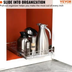 Udtrækkelig skabsorganisator, 30,5x43,2 cm, sølv, opbevaring i forkromet stål Clearance