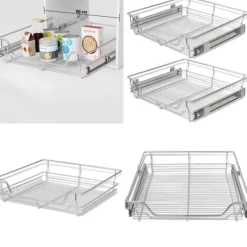 Udtrækkelige trådkurve 2 stk. Sølvfarvet 600 mm - Trådkurv - Trådkurve - Home & Living
