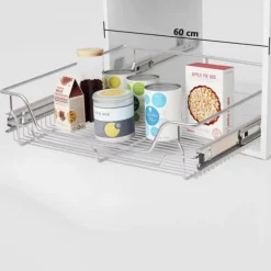 Udtrækkelige trådkurve 2 stk. Sølvfarvet 600 mm - Trådkurv - Trådkurve - Home & Living