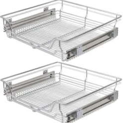 Udtrækkelige trådkurve 2 stk. Sølvfarvet 600 mm - Trådkurv - Trådkurve - Home & Living