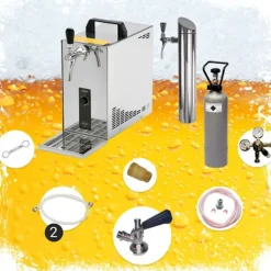 Ølhaner>Under-counter fadølsanlæg, PYGMY 25 LE, 1-sidet tør køler, 30 liter/h, inkl. Dispenser, Green Line, KEG:NC adapter