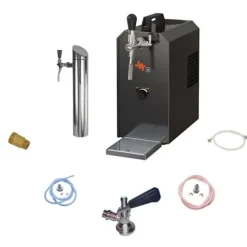 Ølhaner>Under-counter komplet sæt fadølsanlæg - JET 30K 1 linje tør køler, 30 liter/h med membranpumpe, KEG:uden