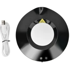 USB-drevet dobbeltfunktionel kaffekoppebakke - isoleret måtte til kolde og varme drikke (sort) Hot