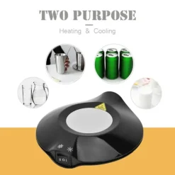 USB-drevet dobbeltfunktionel kaffekoppebakke - isoleret måtte til kolde og varme drikke (sort) Hot