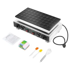 Vaffeljern>Vaffeljern, 50-huls design, non-stick belægning,Sølv og Sort, EU