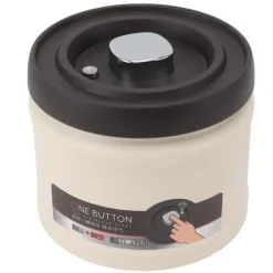 Vakuumforseglet kaffebeholder i 304 rustfrit stål, lufttæt opbevaringsbeholder til kaffebønner, te, nødder, 1100 ml, beige Online