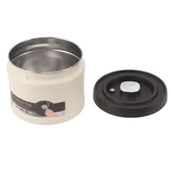 Vakuumforseglet kaffebeholder i 304 rustfrit stål, lufttæt opbevaringsbeholder til kaffebønner, te, nødder, 1100 ml, beige Online