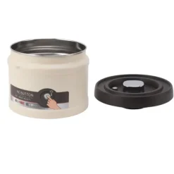 Vakuumforseglet kaffebeholder i 304 rustfrit stål, lufttæt opbevaringsbeholder til kaffebønner, te, nødder, 1100 ml, beige Online