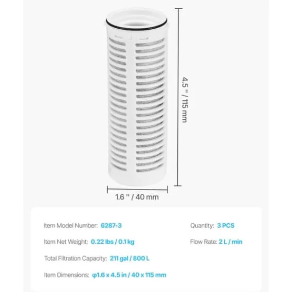 Vandfiltre>Vandfilterkande Udskiftninger 3-pak, Model 6287, Ideelt for Vandfilterkande Rensning