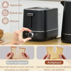 Vandkoger og Brødrister Sæt, 27,2x15,6x18,5 cm, Sort Best