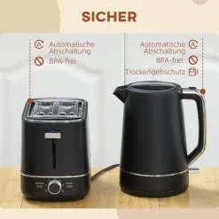 Vandkoger og Brødrister Sæt, 27,2x15,6x18,5 cm, Sort Best