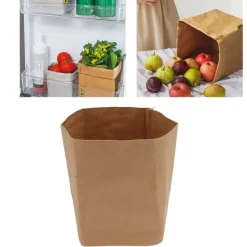 Vasket kraftpapirpose Vandtæt urtepottepose til opbevaring af mad, frugt og grøntsager Husholdningsartikler XL New