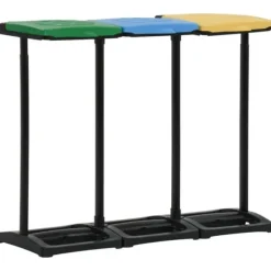 vidaXL Tilbehør Til Affaldshåndtering>affaldsposestativ med låg 240-330 l PP flerfarvet - Affaldsspandsskjulere