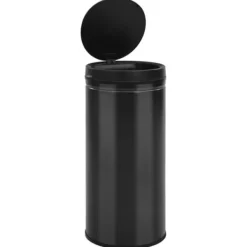 vidaXL affaldsspand med sensor 80 l kulstofstål sort - Affaldsspande & papirkurve Online