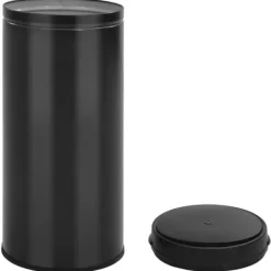vidaXL affaldsspand med sensor 80 l kulstofstål sort - Affaldsspande & papirkurve Online