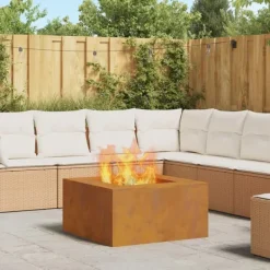 vidaXL Terrassevarmere>Bålsted Brun 80 x 80 x 40 cm Forvitret stål