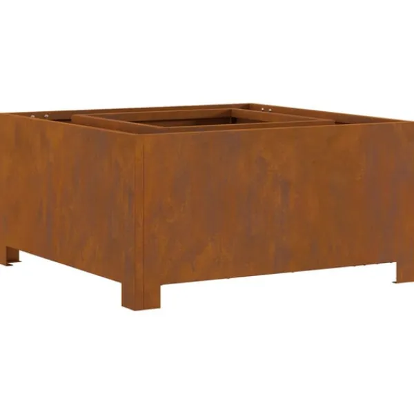 vidaXL Bålsted Brun 60 x 60 x 30 cm Forvitret stål Sale