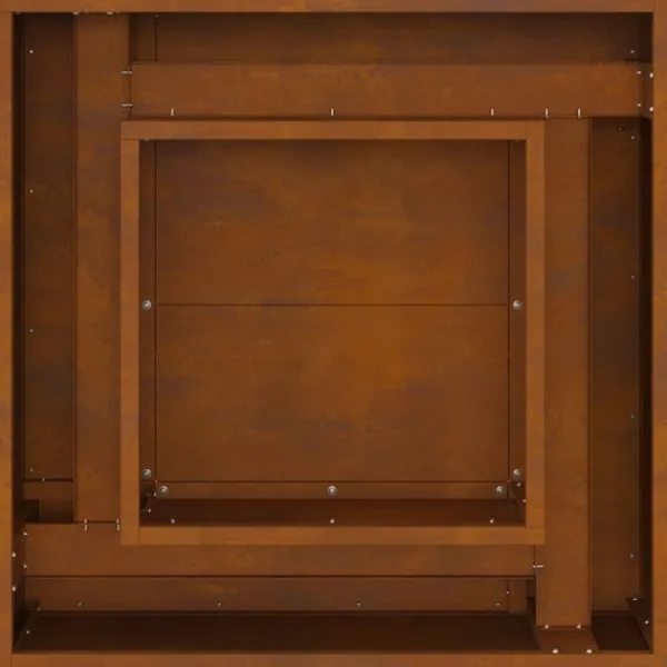 vidaXL Bålsted Brun 60 x 60 x 30 cm Forvitret stål Sale