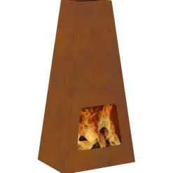 vidaXL Terrassevarmere>Bålsted Brun 50 x 35 x 100 cm Forvitret stål