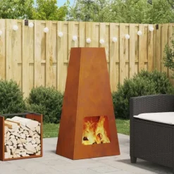 vidaXL Terrassevarmere>Bålsted Brun 50 x 35 x 100 cm Forvitret stål