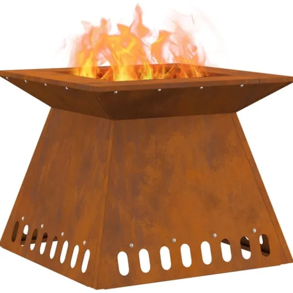 vidaXL Bålsted Brun 48 x 48 x 40 cm Forvitret stål