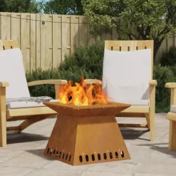 vidaXL Bålsted Brun 48 x 48 x 40 cm Forvitret stål