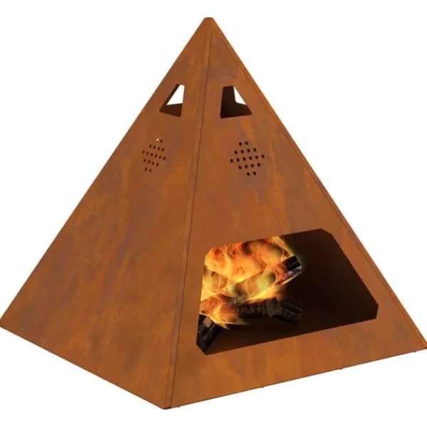 vidaXL Terrassevarmere>Bålsted Brun 50 x 50 x 51 cm Forvitret stål