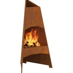 vidaXL Terrassevarmere>Bålsted Brun 50 x 50 x 95 cm Forvitret stål