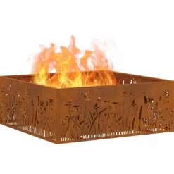 vidaXL Terrassevarmere>Bålsted Brun 80 x 80 x 30 cm Forvitret stål