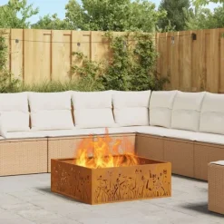 vidaXL Terrassevarmere>Bålsted Brun 80 x 80 x 30 cm Forvitret stål