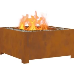 vidaXL Terrassevarmere>Bålsted Brun 80 x 80 x 40 cm Forvitret stål