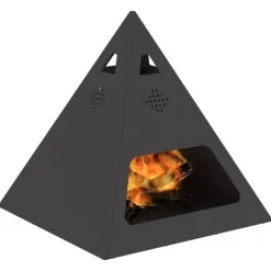 vidaXL Bålsted Sort 50 x 50 x 51 cm Koldvalset stål Discount