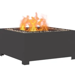 vidaXL Terrassevarmere>Bålsted Sort 80 x 80 x 40 cm Koldvalset stål