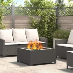 vidaXL Terrassevarmere>Bålsted Sort 80 x 80 x 40 cm Koldvalset stål