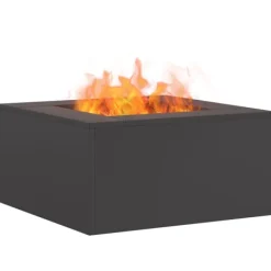 vidaXL Bålsted Sort 60 x 60 x 30 cm Koldvalset stål Hot