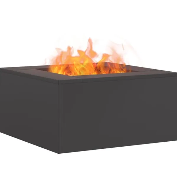 vidaXL Bålsted Sort 60 x 60 x 30 cm Koldvalset stål Hot